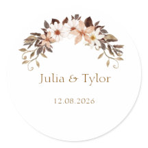 Autocollant de mariage élégant minimal