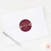 Autocollant de mariage élégant or bordeaux  (Enveloppe)