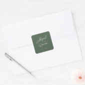 Autocollant de mariage élégant vert forêt (Enveloppe)