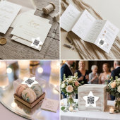 Autocollant de mariage en forme d'étoile avec code