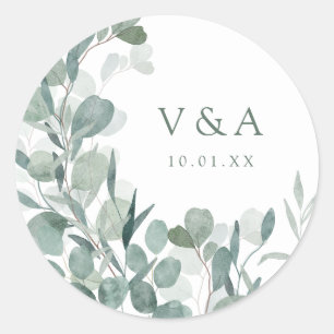 Autocollant de mariage Eucalyptus verdure