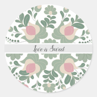 Autocollant de mariage Fleur sauvage Vert sauge