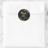 Autocollant de mariage Fleurs dorées Chic Élégant (Sac)