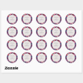 Autocollant de mariage floral coloré (Feuille)