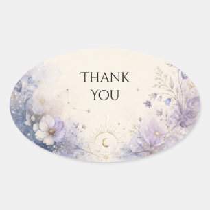 Autocollant de mariage floral lavande lune céleste