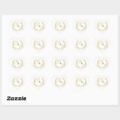 Autocollant de mariage floral or modifiable (Feuille)