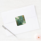 Autocollant de mariage floral romantique vert émer (Enveloppe)