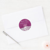 Autocollant de mariage floral violet, gris argenté (Enveloppe)