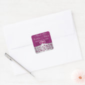 Autocollant de mariage floral violet, gris argenté (Enveloppe)