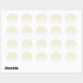 Autocollant de mariage gris et jaune Chevron (Feuille)