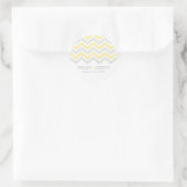 Autocollant de mariage gris et jaune Chevron (Sac)