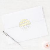 Autocollant de mariage gris et jaune Chevron (Enveloppe)