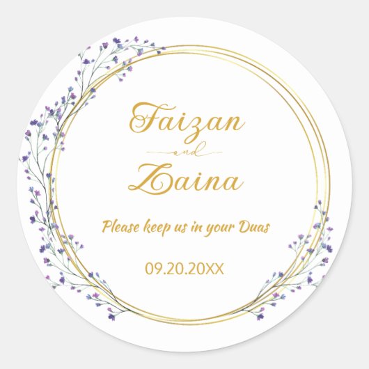 Autocollant de mariage islamique Nikkah Shaadi per (Devant)