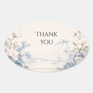 Autocollant de mariage Magnolia Bleu et Blanc de s