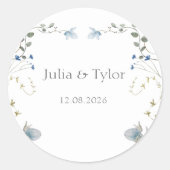 Autocollant de mariage minimal élégant (Devant)
