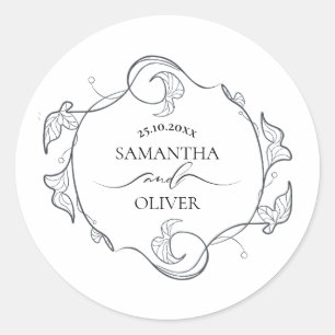 Autocollant de mariage minimaliste décoratif