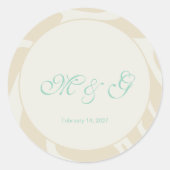 Autocollant de mariage minimaliste Design d'union (Devant)