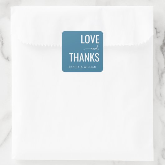 Autocollant de mariage minimaliste sarcelle chaud  (Sac)