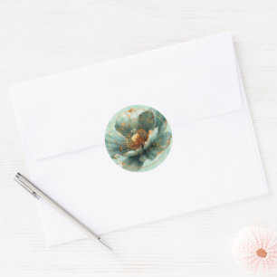 Autocollant de mariage moderne minimaliste émeraud
