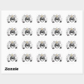 Autocollant de mariage moderne noir et blanc propr (Feuille)