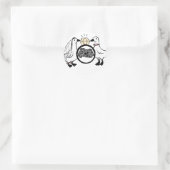 Autocollant de mariage moderne noir et blanc propr (Sac)