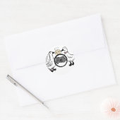 Autocollant de mariage moderne noir et blanc propr (Enveloppe)