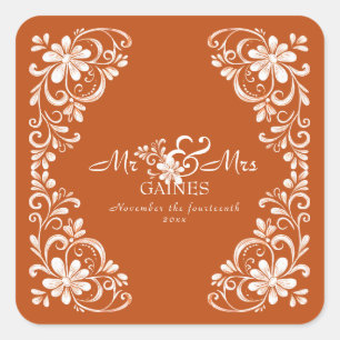 Autocollant de mariage Monsieur & Madame Shabby Ch