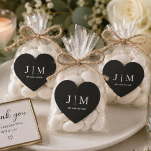 Autocollant de mariage noir avec texte blanc perso