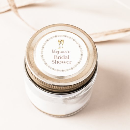 Autocollant de mariage Pearls and Prosecco