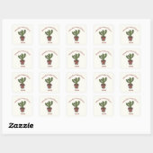 Autocollant de mariage personnalisable thème cactu (Feuille)