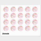 Autocollant de mariage Pivoine rose (Feuille)