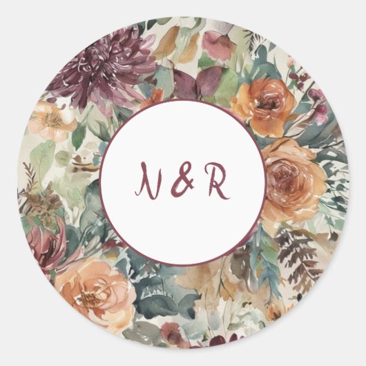 Autocollant de mariage Plum Petals (Devant)