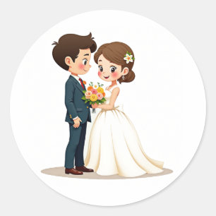 Autocollant de mariage pour couple heureux 