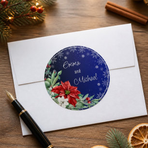 Autocollant de mariage pour les fêtes de Noël