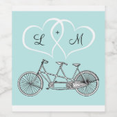 Autocollant de mariage pour vélo pour deux cœurs (Étiquettes simples)