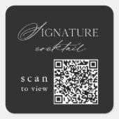 Autocollant de mariage QR Code Cocktail Signature (Devant)