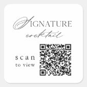 Autocollant de mariage QR Code pour cocktail signa (Devant)
