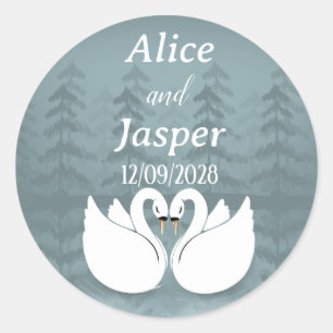 Autocollant de mariage romantique et élégant modif