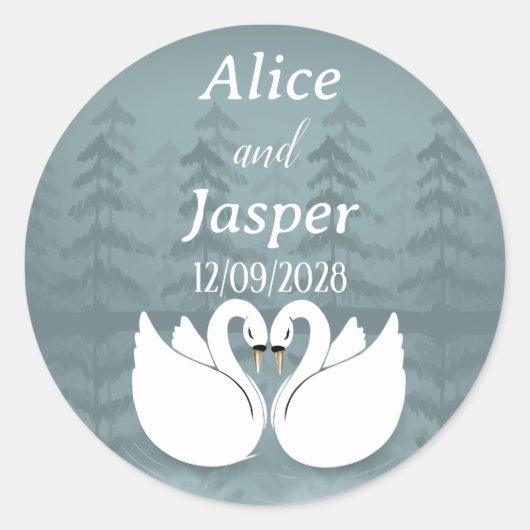 Autocollant de mariage romantique et élégant modif (Devant)