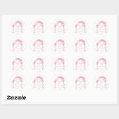 Autocollant de mariage rose poudré (Feuille)
