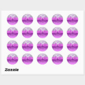 Autocollant de mariage Rose Violet & Argent (Feuille)
