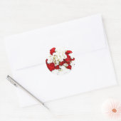 Autocollant de mariage Roses rouges et blanches (Enveloppe)