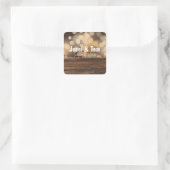 Autocollant de mariage rustique à la campagne avec (Sac)