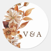 Autocollant de mariage rustique d'automne (Devant)
