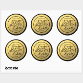 Autocollant de mariage SAVE THE DATE à feuille d'o (Feuille)