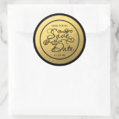 Autocollant de mariage SAVE THE DATE à feuille d'o (Sac)