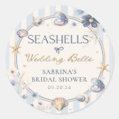 Autocollant de mariage Seashells & Wedding Bells (Devant)