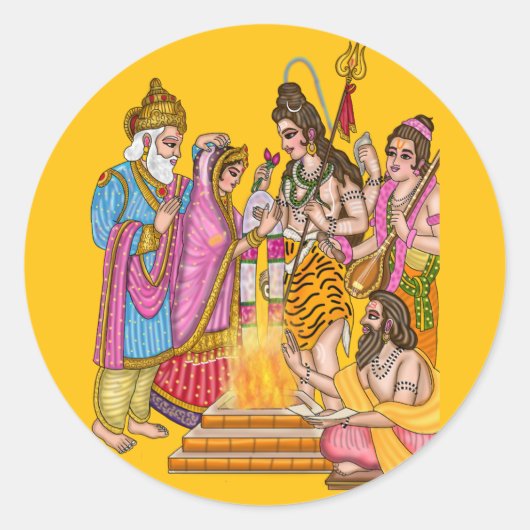 Autocollant de mariage Shiva Parvati  (Devant)