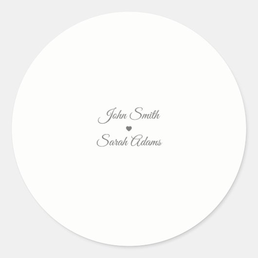 Autocollant de mariage simple élégant (Devant)