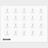 Autocollant de mariage simple eucalyptus (Feuille)